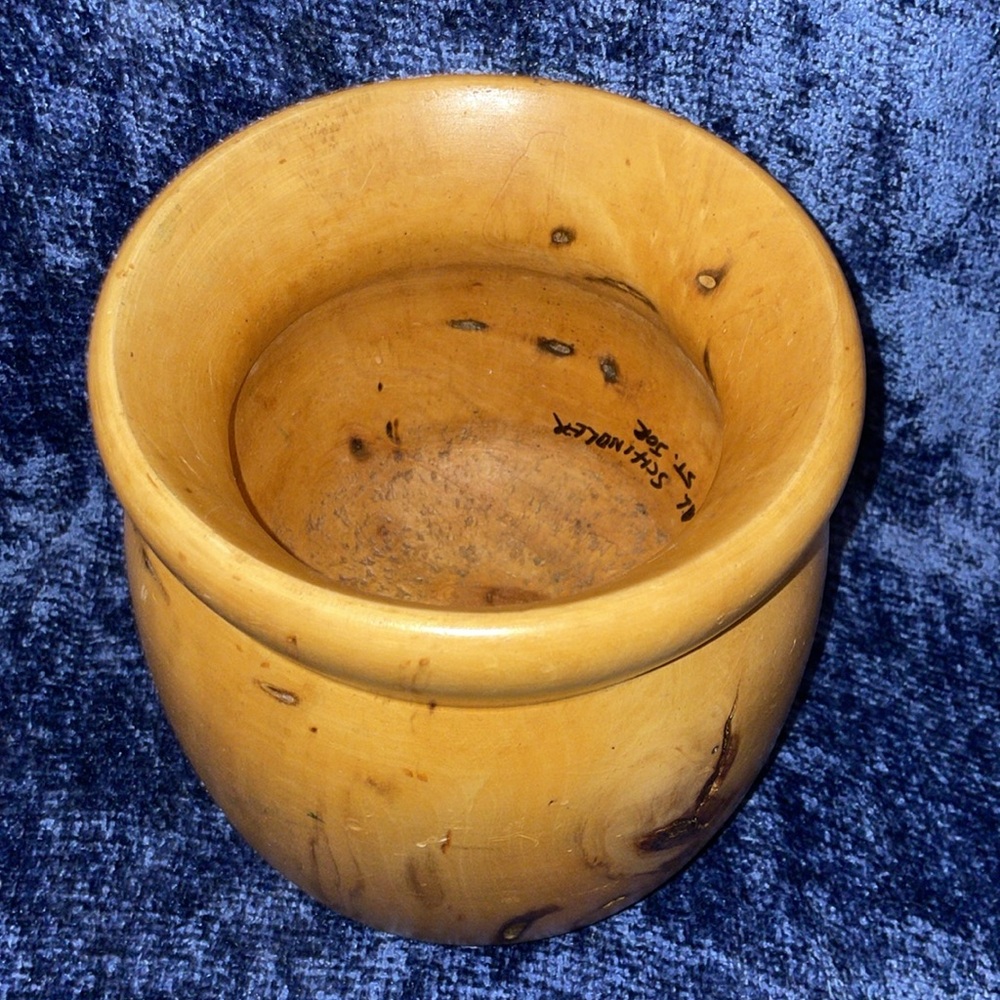 Vintage Natural Wood Finish Decorative Vase - Picture 3 of 5